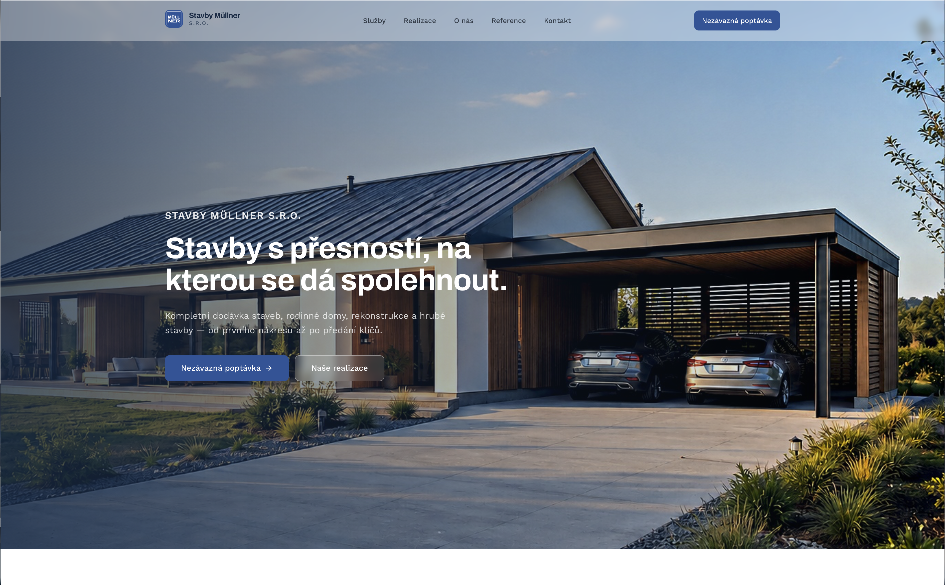 Úvodní stránka webu — Stavby Müllner